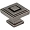 Jeffrey Alexander 1-1/4" Overall Length Brushed Pewter Square Delmar Cabinet Knob 585L-BNBDL - alternate 1